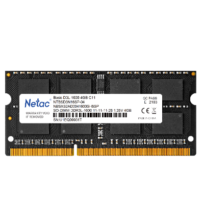 Laptop RAM  NETAC  DDR3L 4GB / 1600MHz
