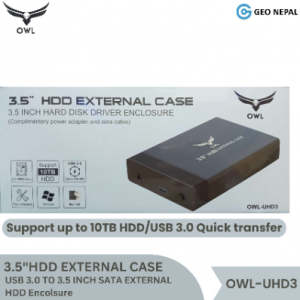 OWL BRAND  UHD3 | 3.5"HDD EXTERNAL CASE USB 3.0 TO 3.5 INCH SATA EXTERNAL HDD Encolsure Support up to 10TB HDD/USB 3.0 Quick transfer